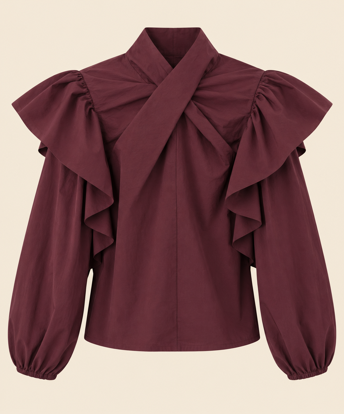 BLUSA VOLANTE TINTO