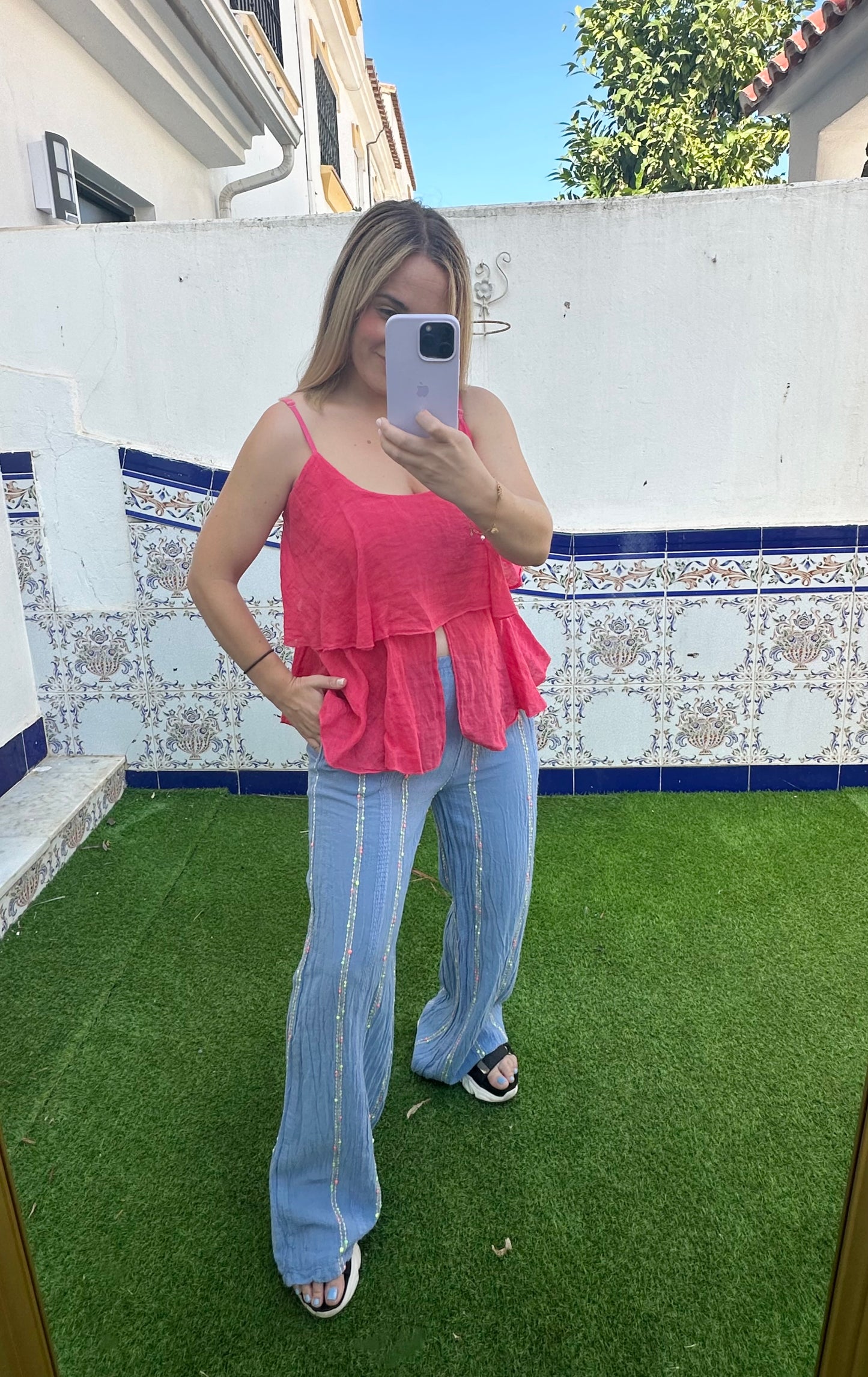 PANTALONES LINO COLOR