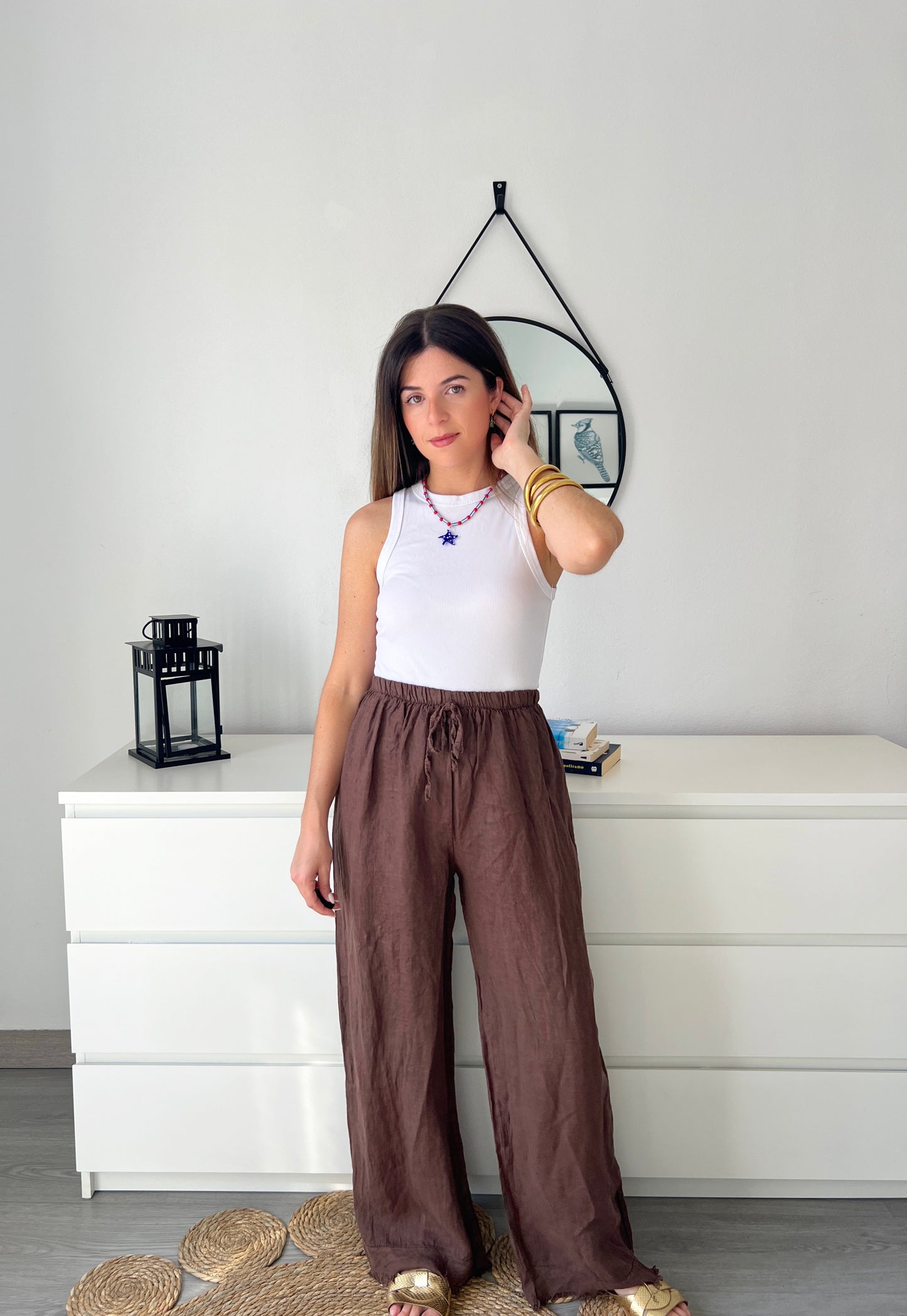 PANTALÓN LINO MOCCA