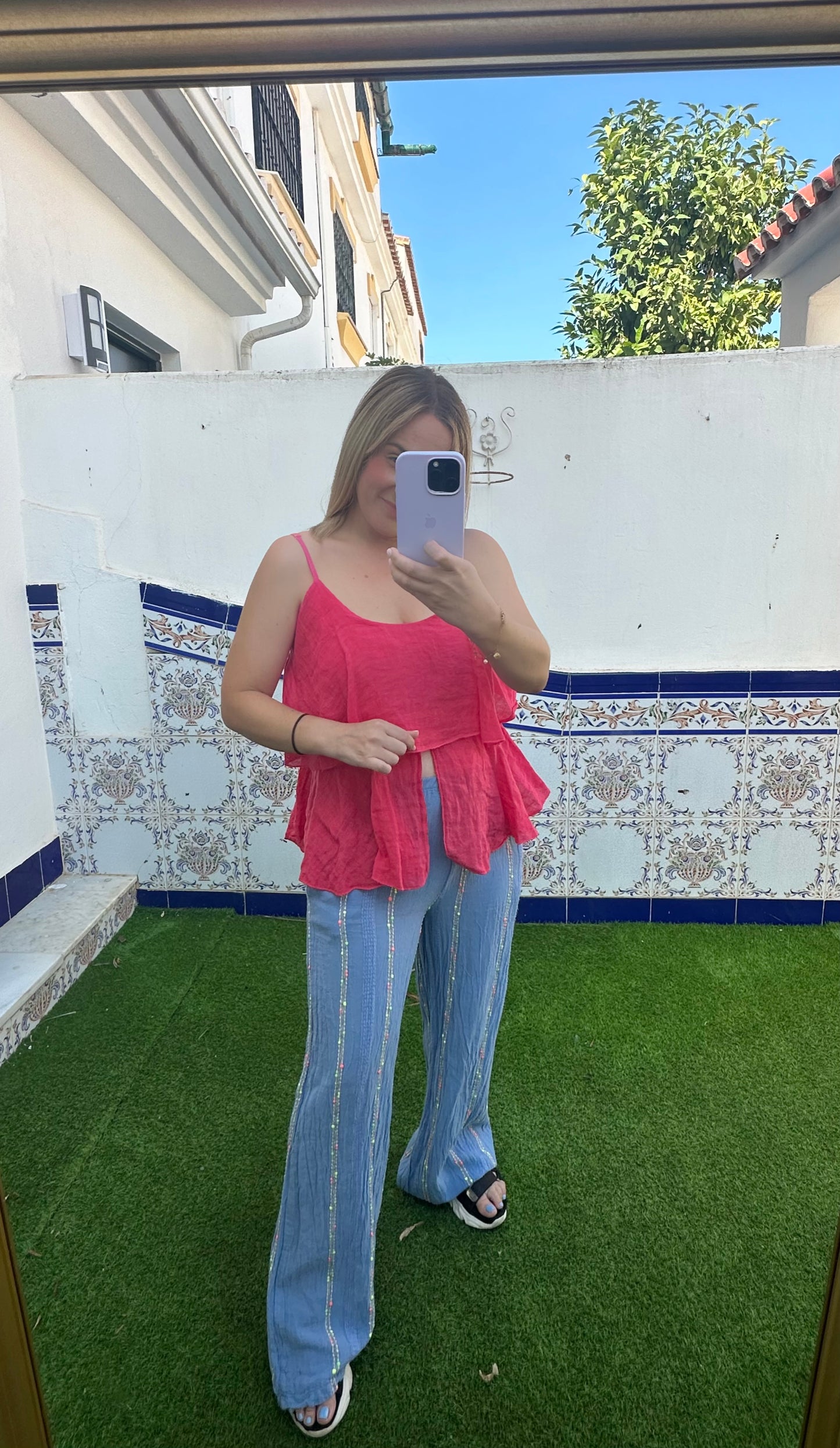 PANTALONES LINO COLOR