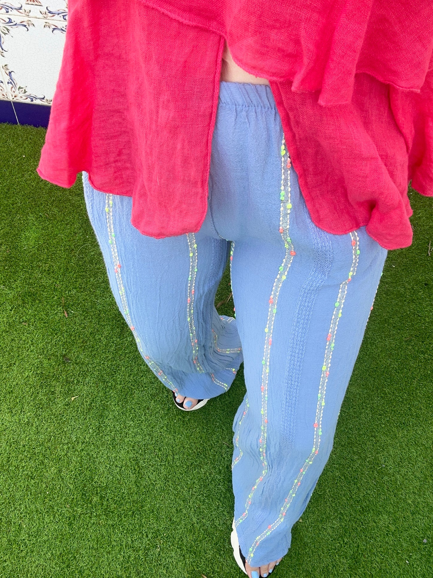 PANTALONES LINO COLOR