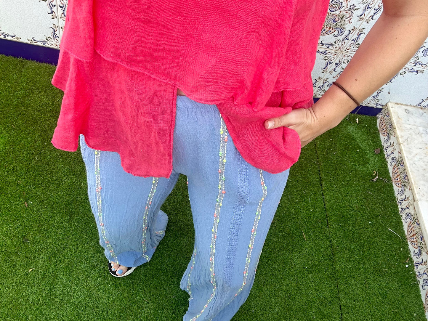PANTALONES LINO COLOR