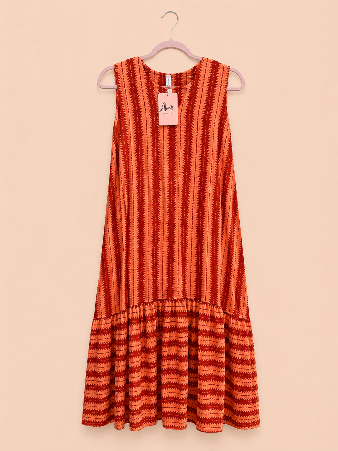 VESTIDO RAYAS NARANJA