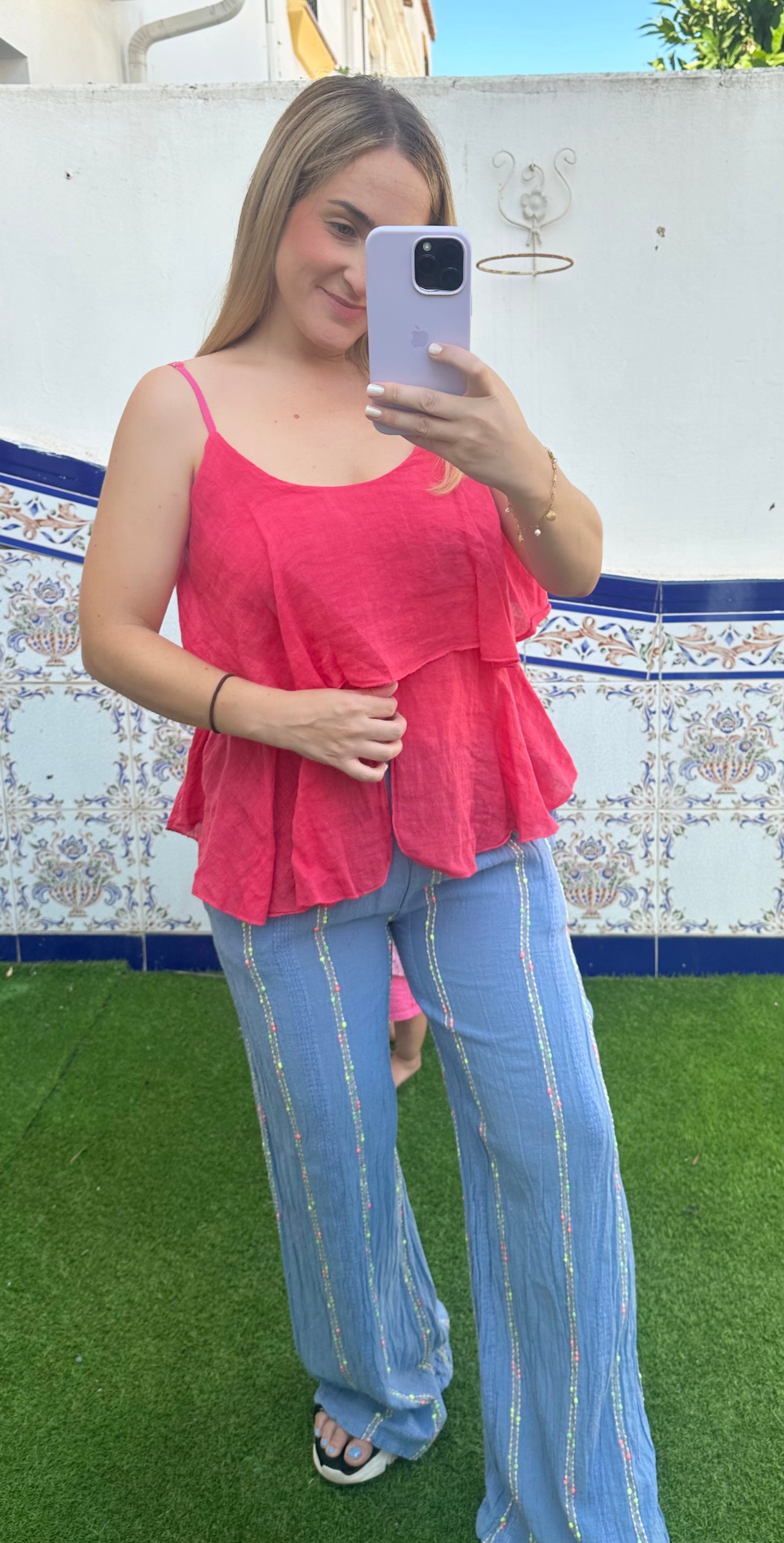 PANTALONES LINO COLOR