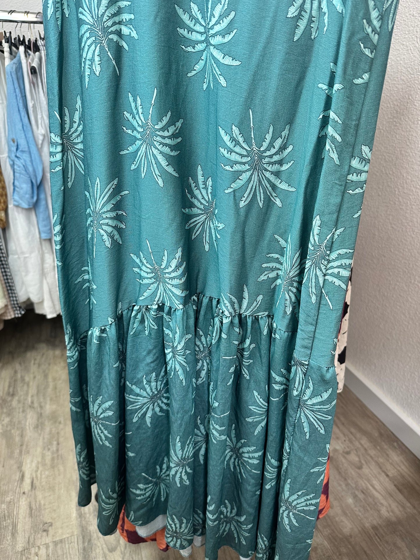 VESTIDO PALMERAS TURQUESA
