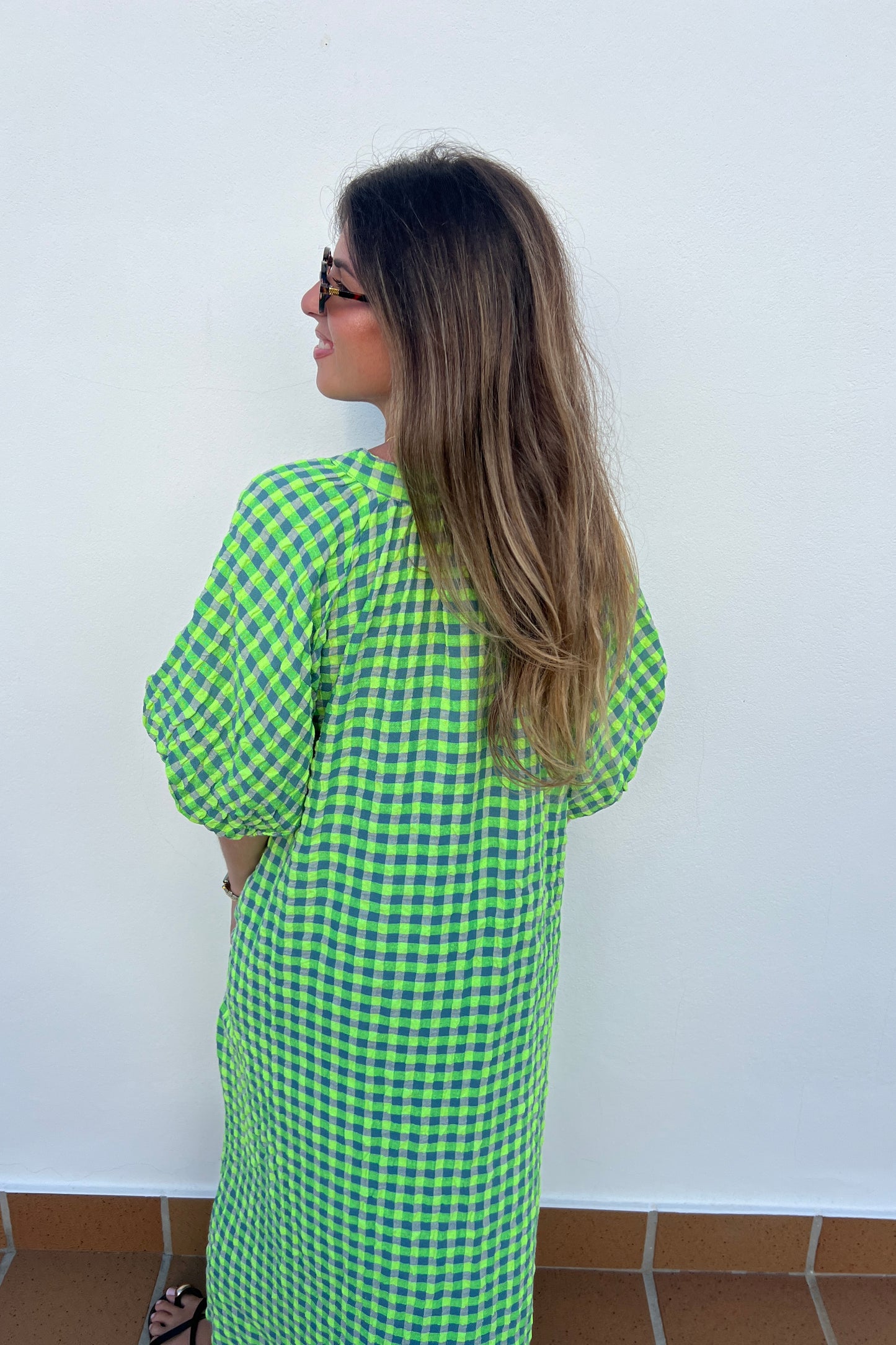 VESTIDO VICHY VERDE
