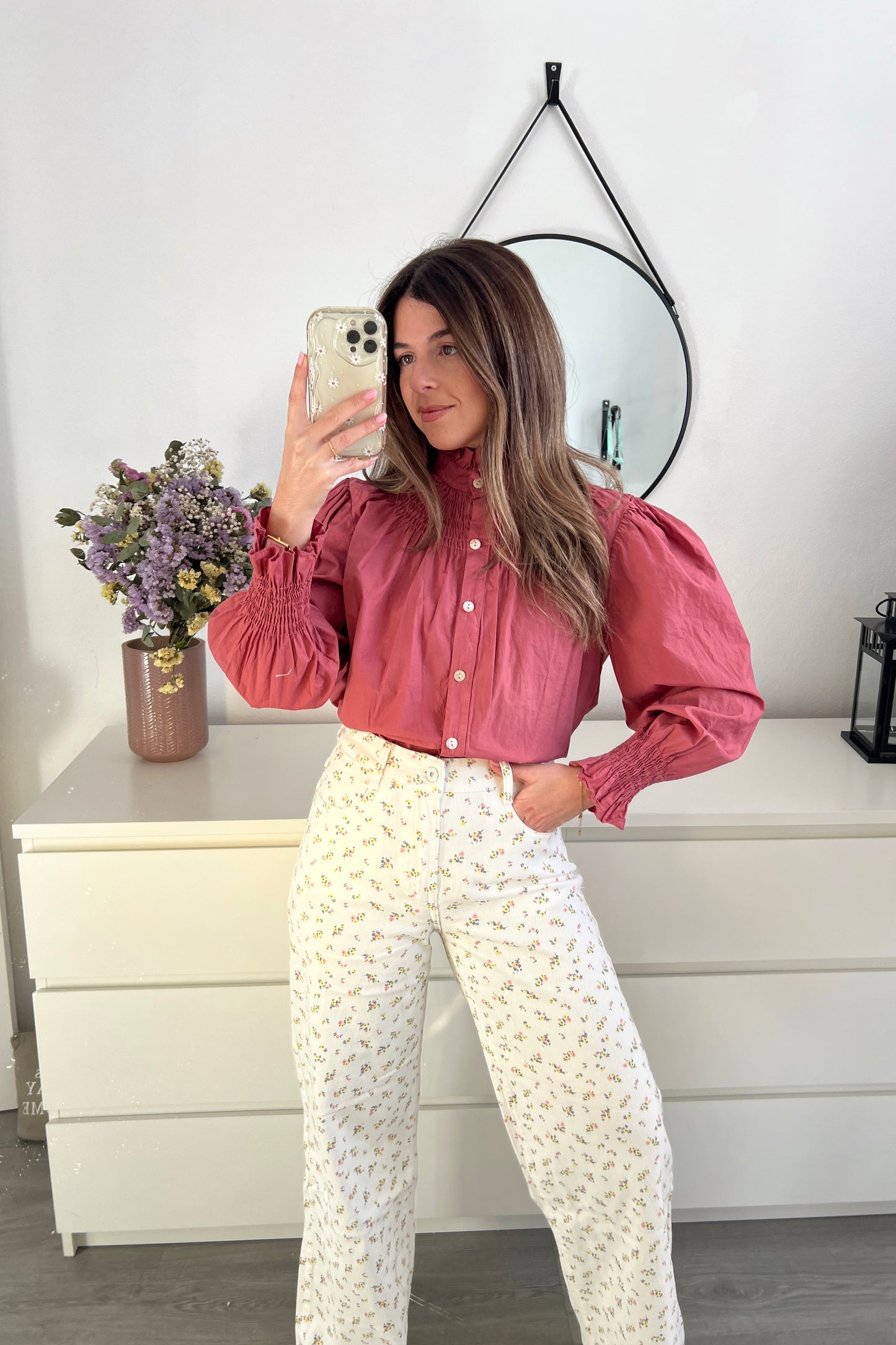 BLUSA CUELLO ALTO ROSA