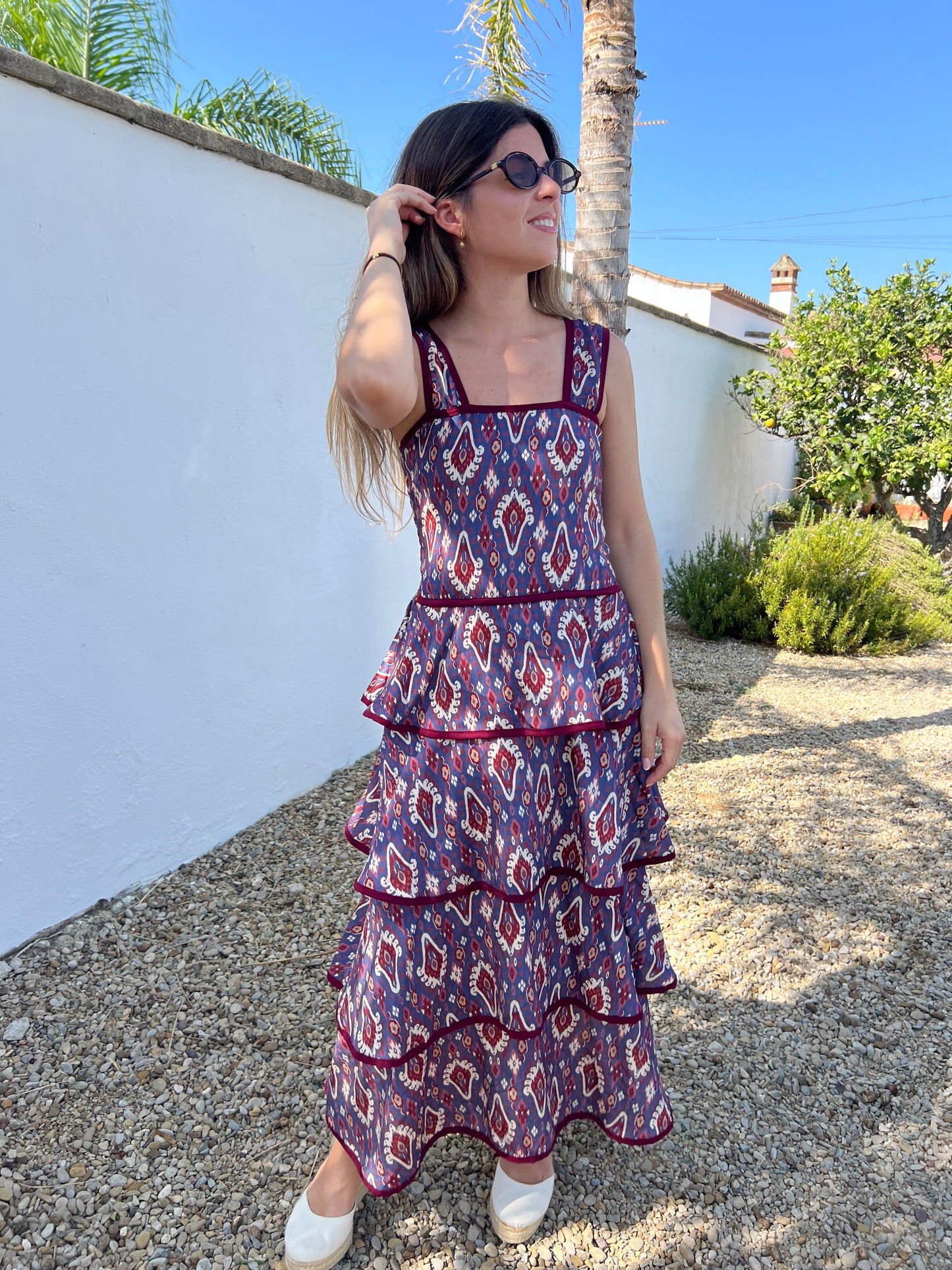 VESTIDO VOLANTES AZUL