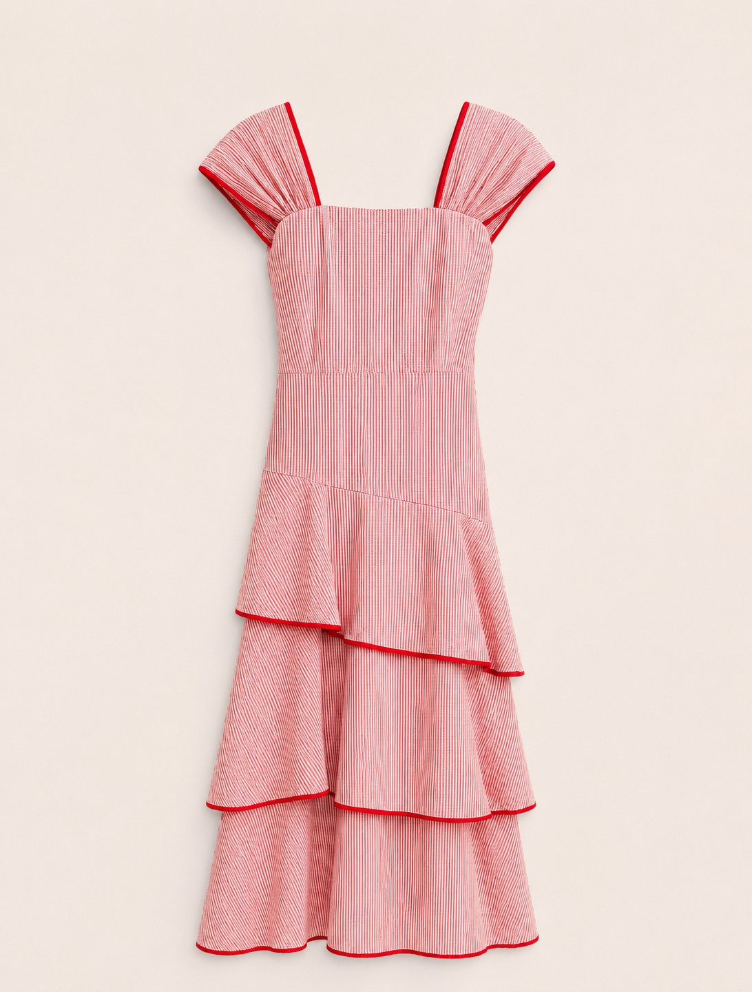 VESTIDO RAYAS VOLANTE