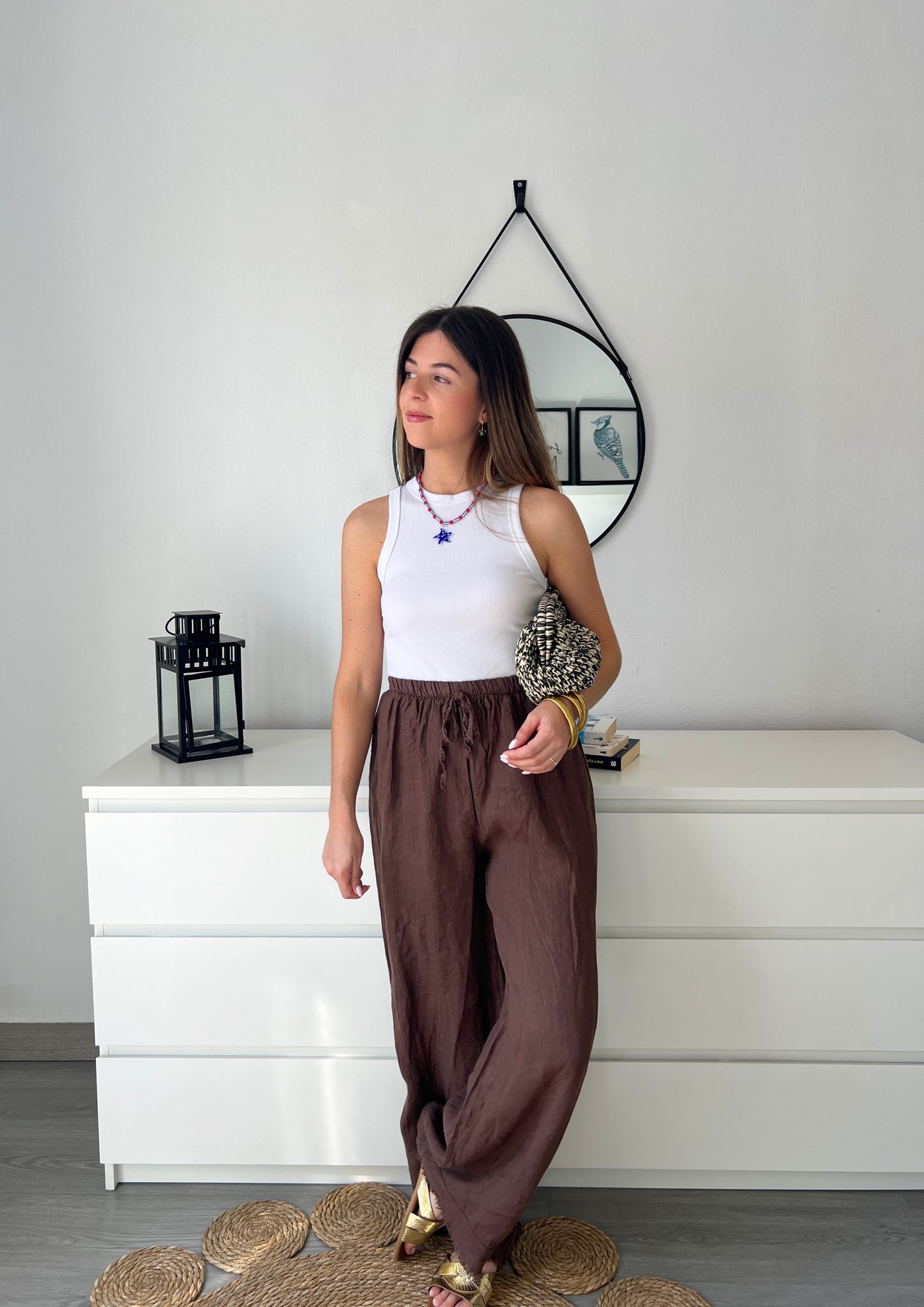 PANTALÓN LINO MOCCA