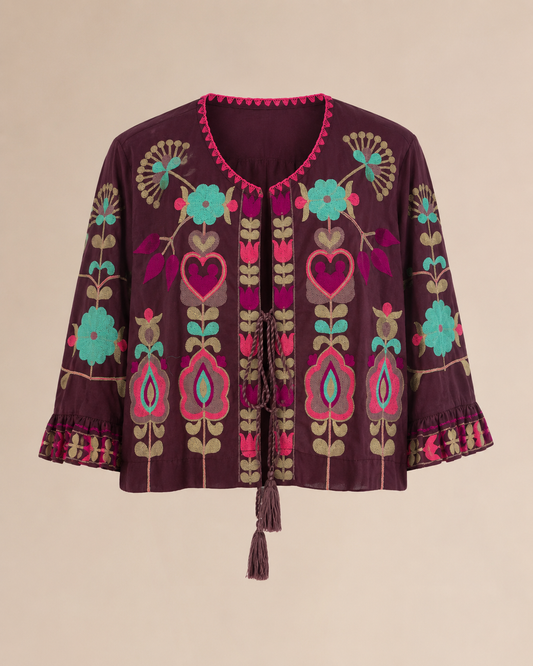 CHAQUETA INDIA TINTO