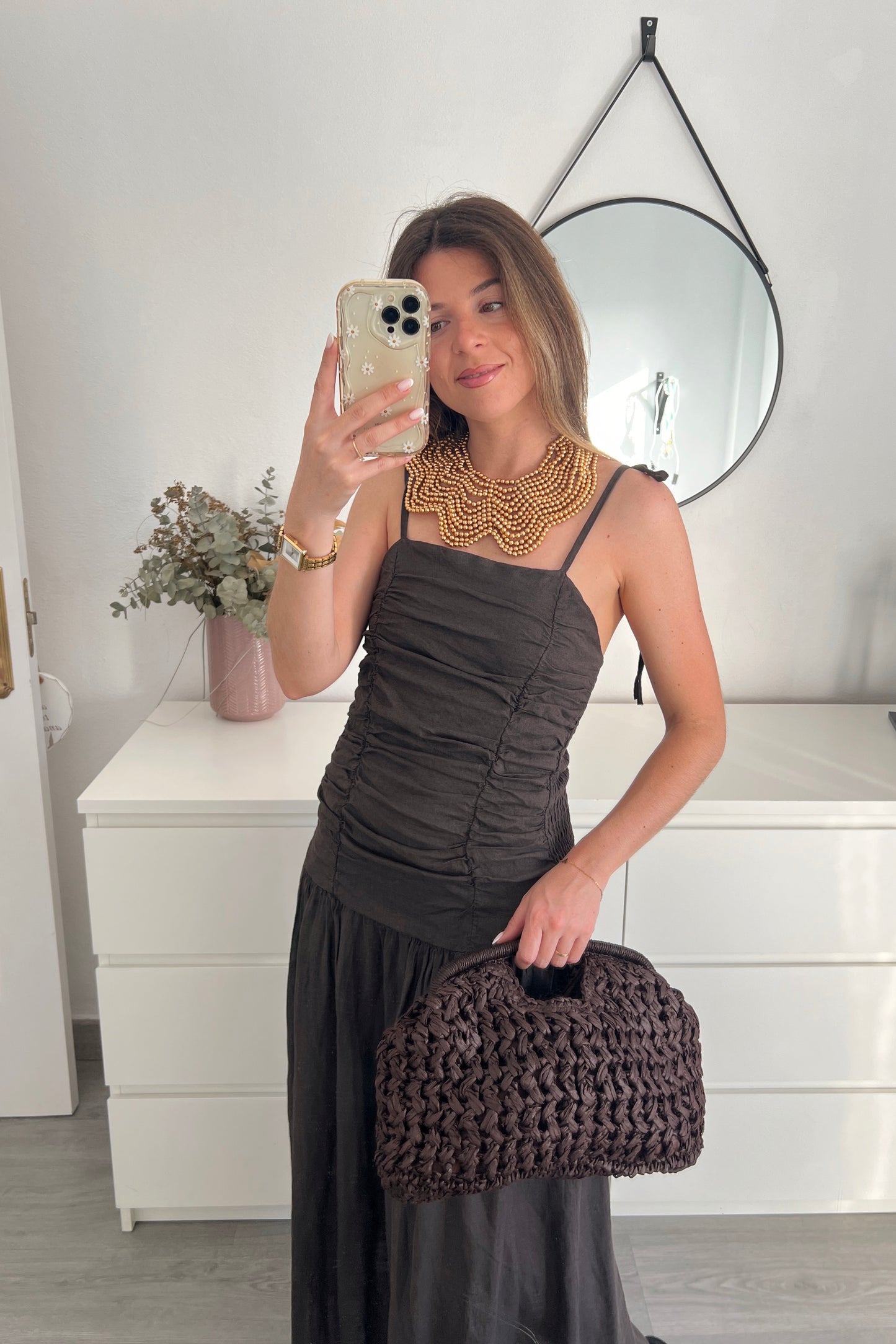 VESTIDO LINO CHOCOLATE