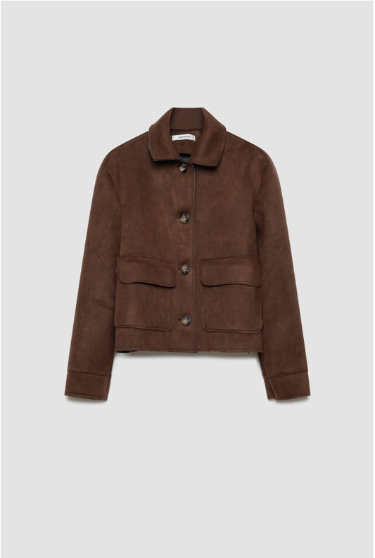 CHAQUETA ANTE MARRÓN CHOCOLATE