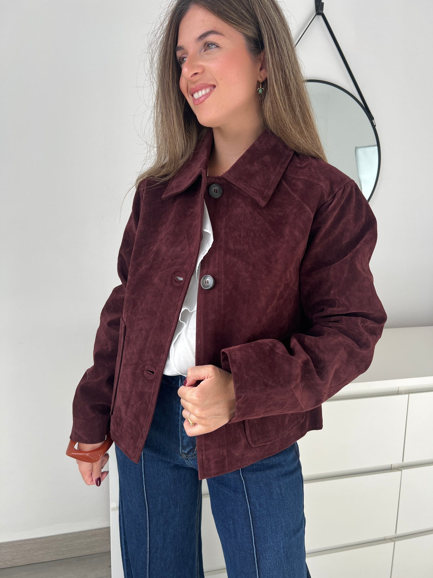 CHAQUETA ANTE VINO TINTO