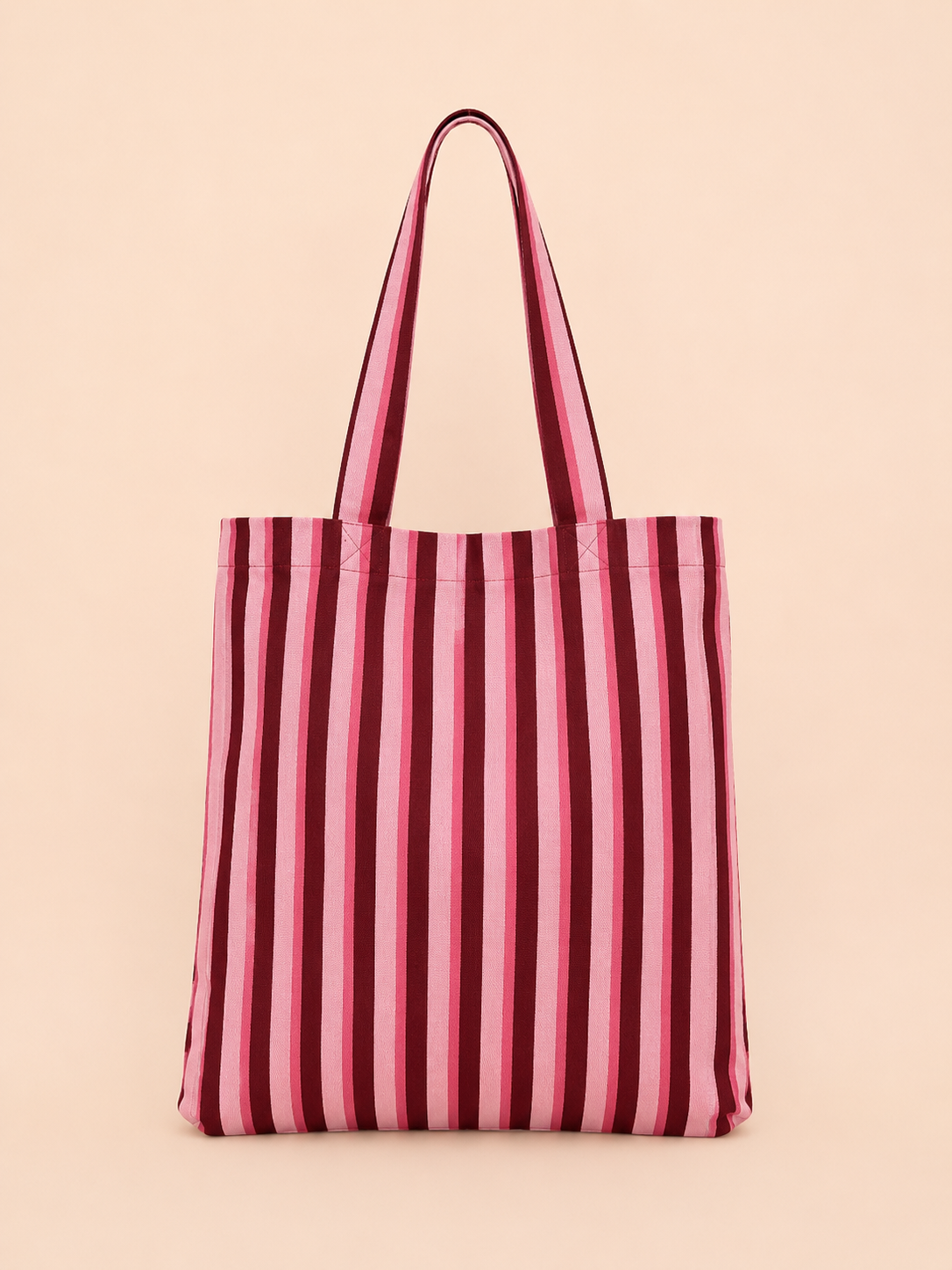 BOLSO TELA RAYAS VINO