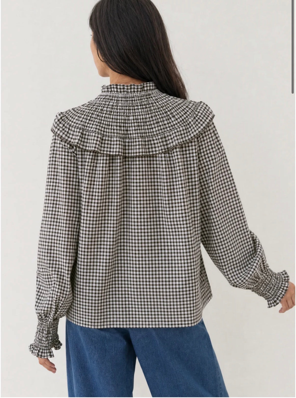 BLUSA VICHY MARRÓN