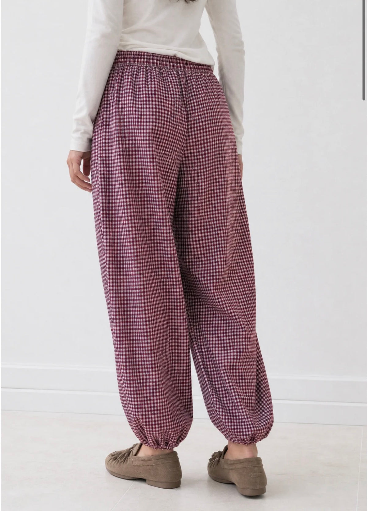 PANTALÓN VICHY BURGUNDY