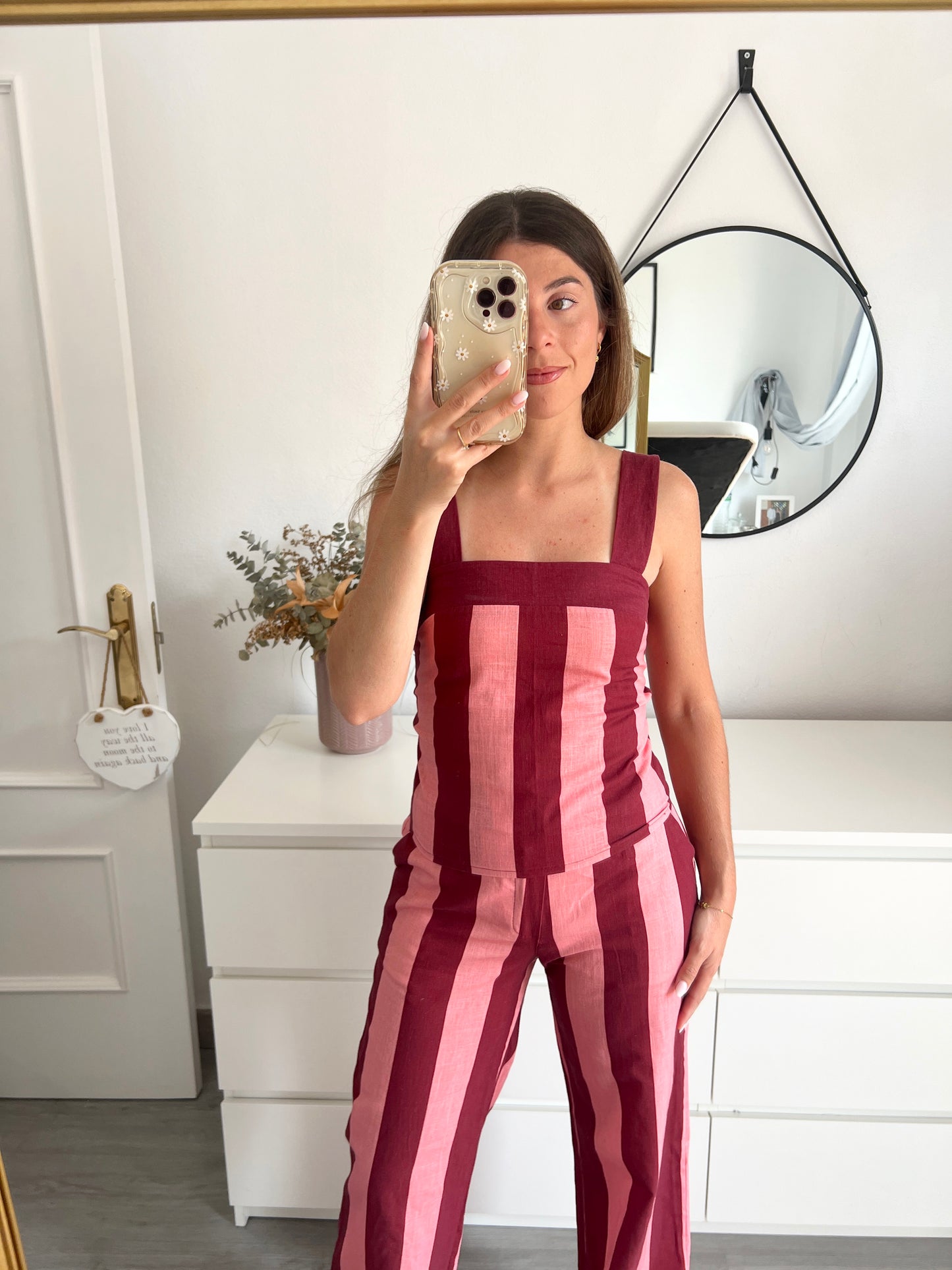 CONJUNTO RAYAS ROSA