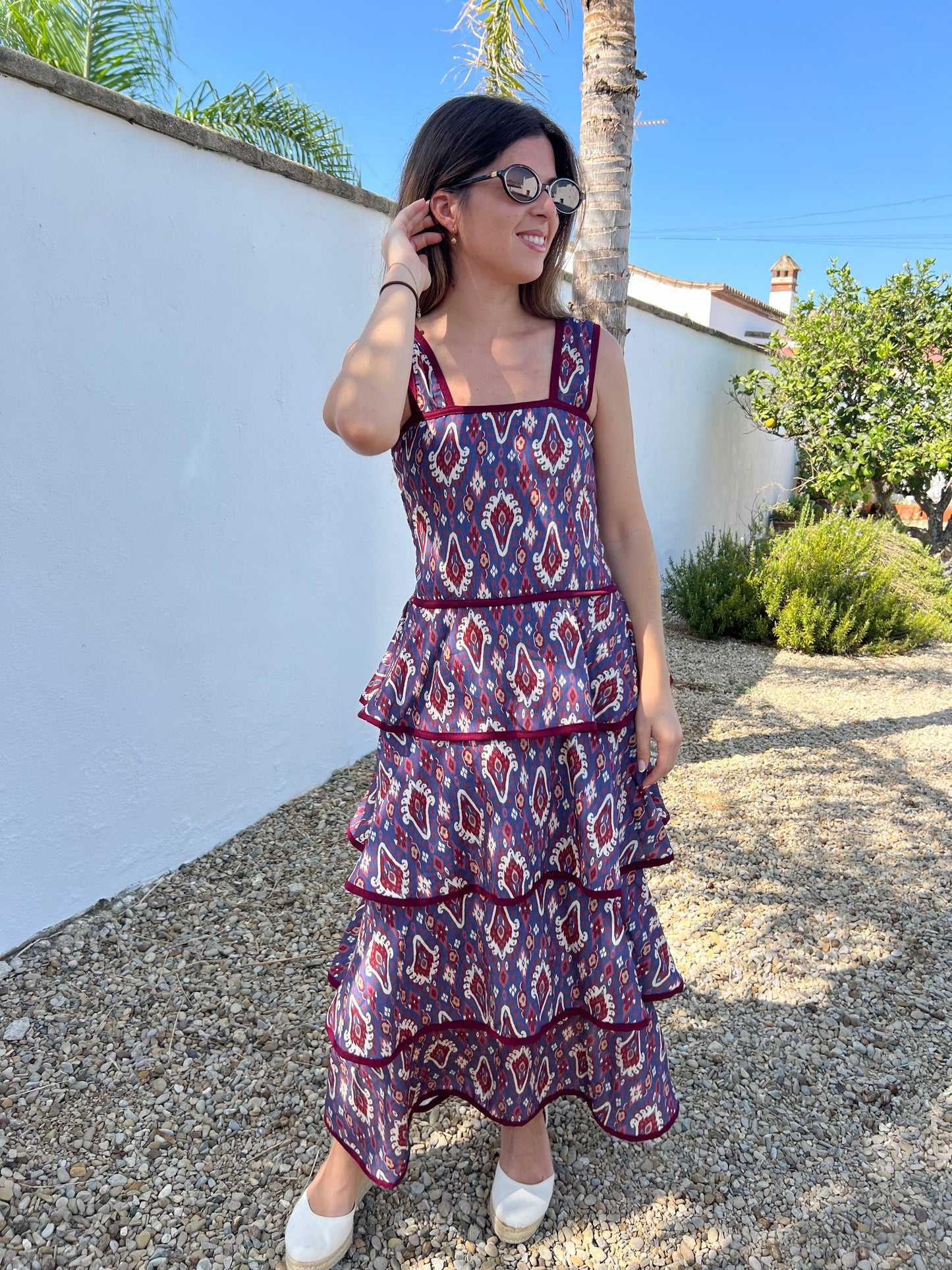 VESTIDO VOLANTES AZUL