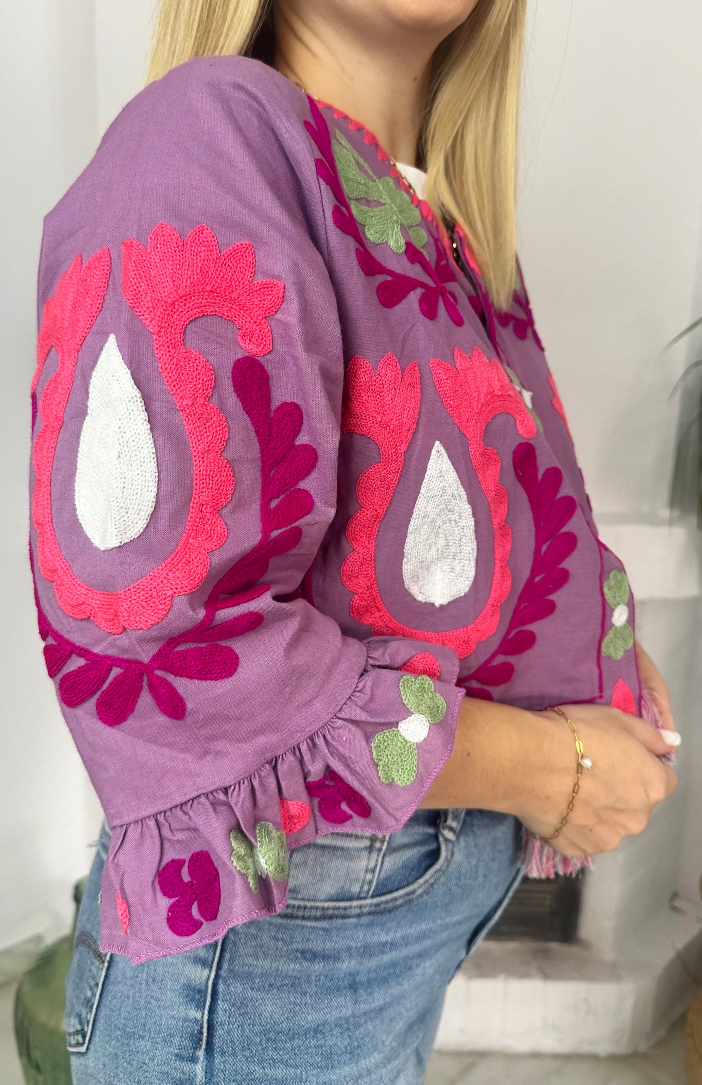 CHAQUETA INDIA LILA