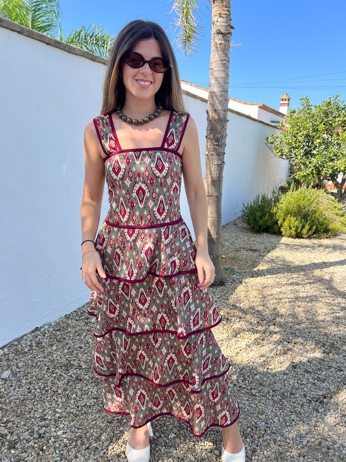 VESTIDO VOLANTES VERDE