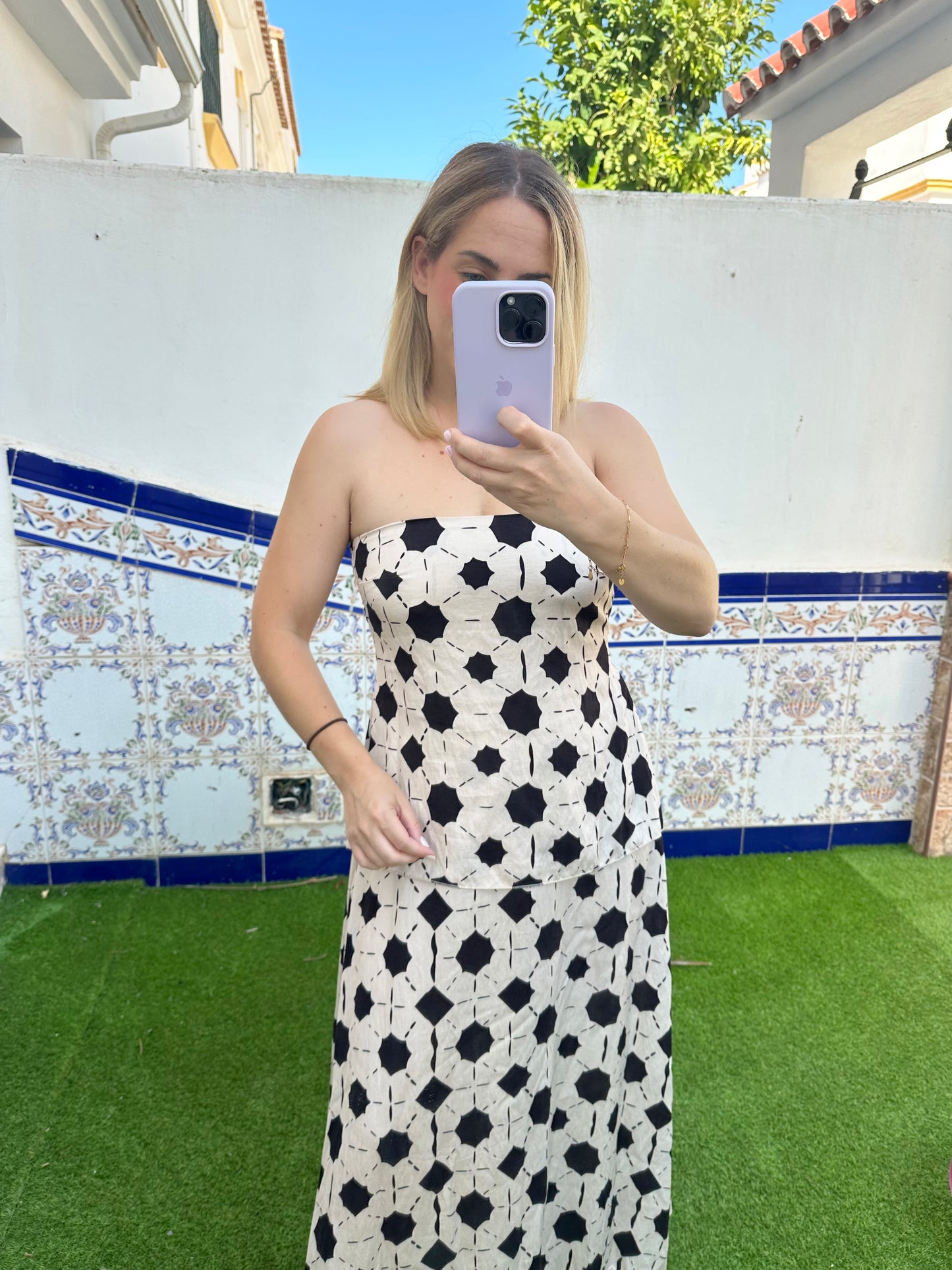 VESTIDO ZAHARA BLANCO Y NEGRO