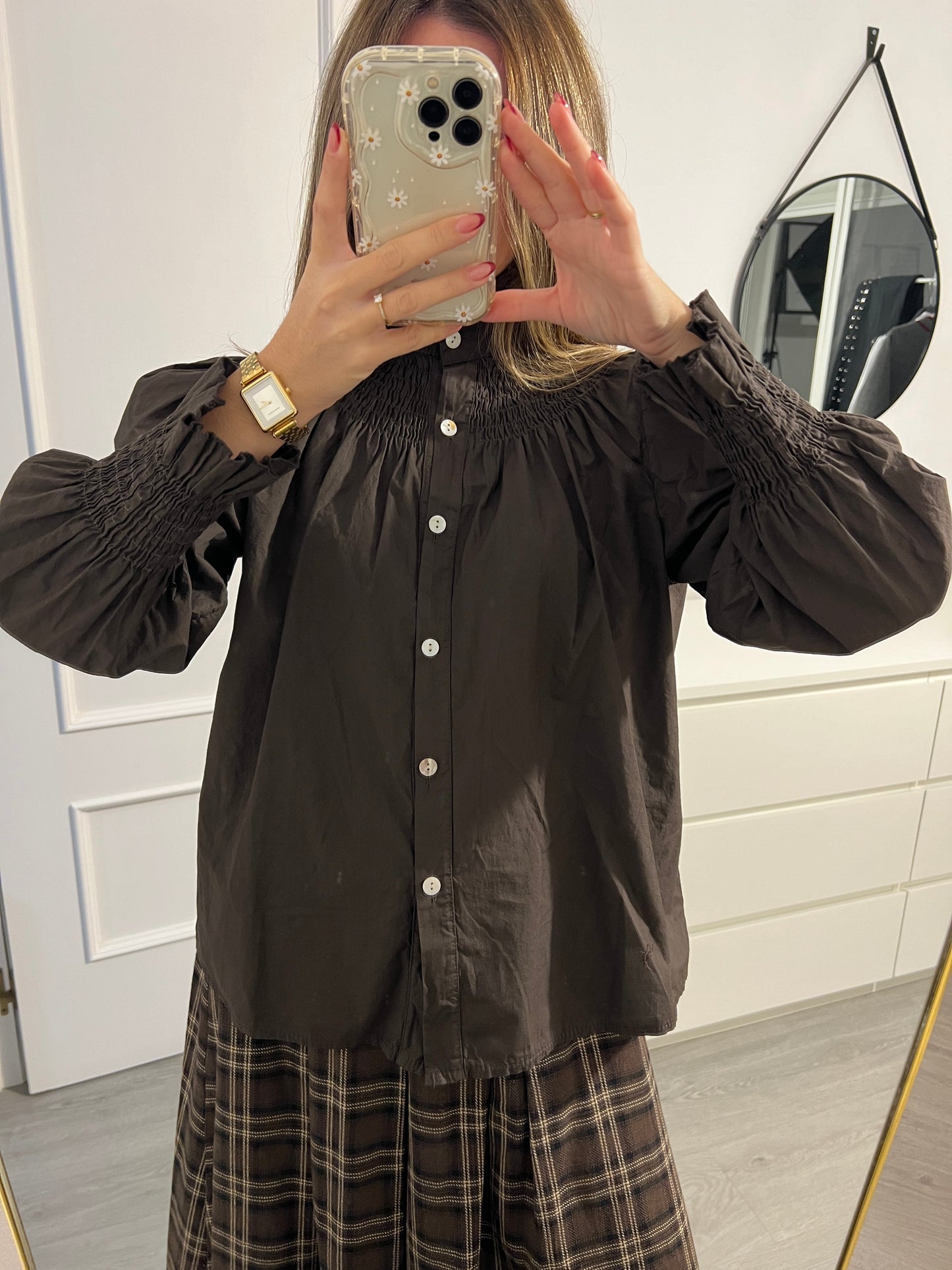 BLUSA CUELLO ALTO CHOCOLATE