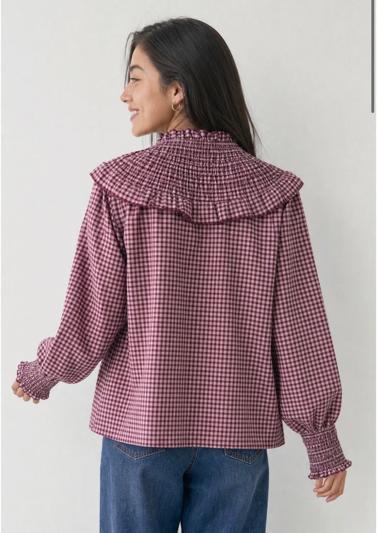 BLUSA VICHY BURGUNDY