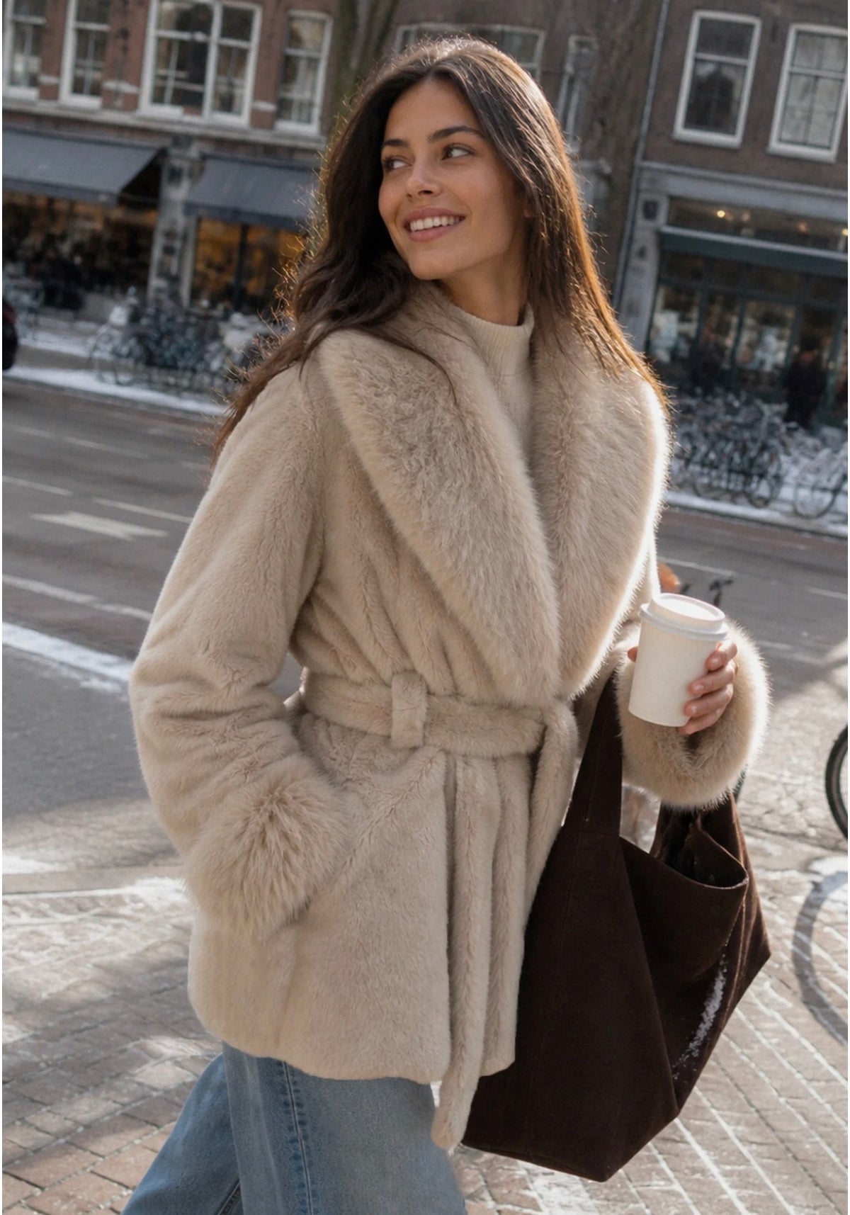 CHAQUETA PELO BEIGE