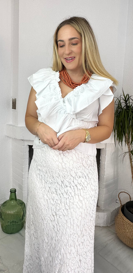FALDA BRILLO BLANCA