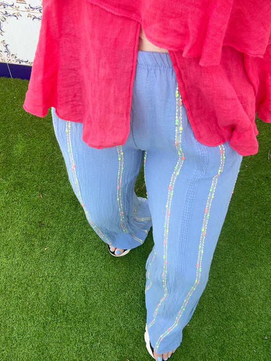 PANTALONES LINO COLOR