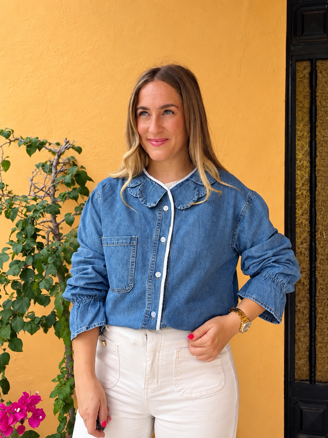CAMISA DENIM CUELLO NIA