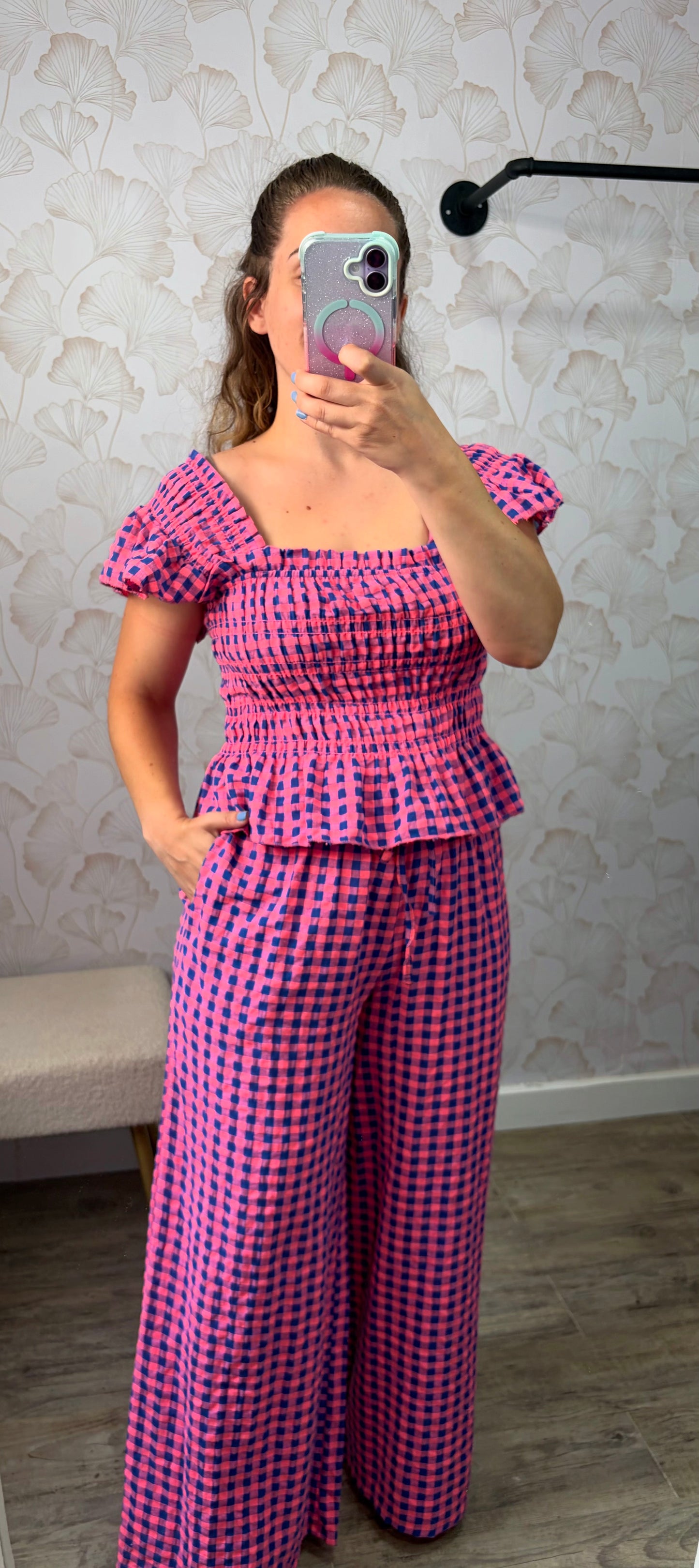 PANTALÓN VICHY ROSA