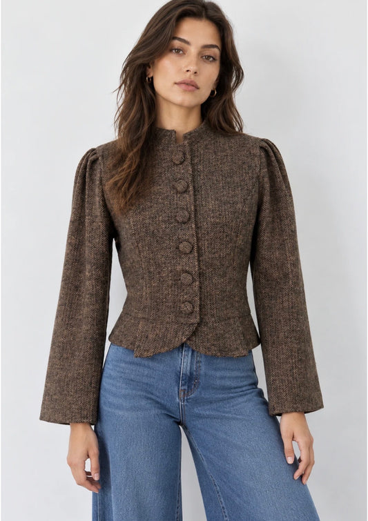 CHAQUETA MARÍA MARRON