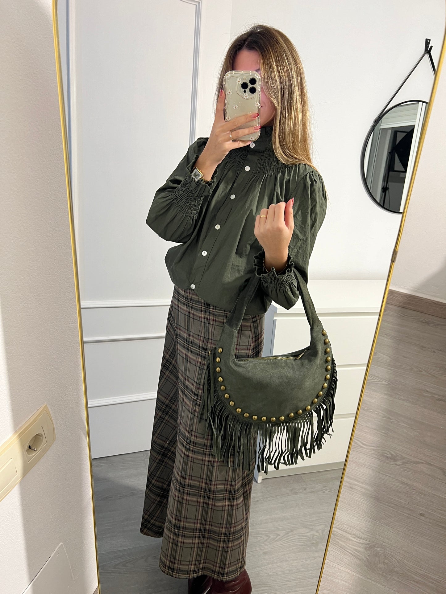 BLUSA CUELLO ALTO VERDE