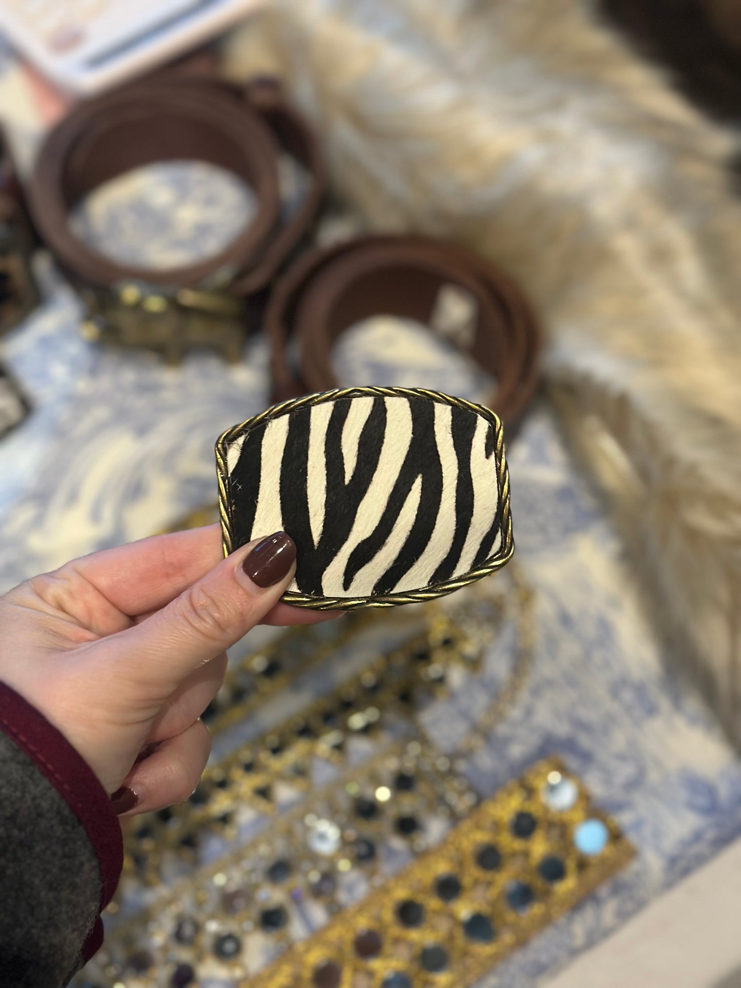 HEBILLA CEBRA + CINTURÓN PIEL