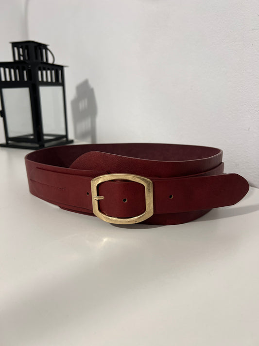 CINTURÓN PIEL BURDEOS