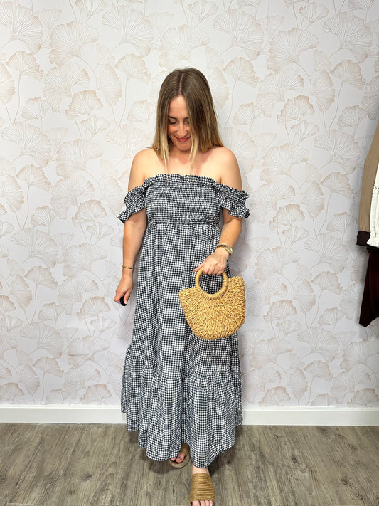 VESTIDO VICHY NEGRO
