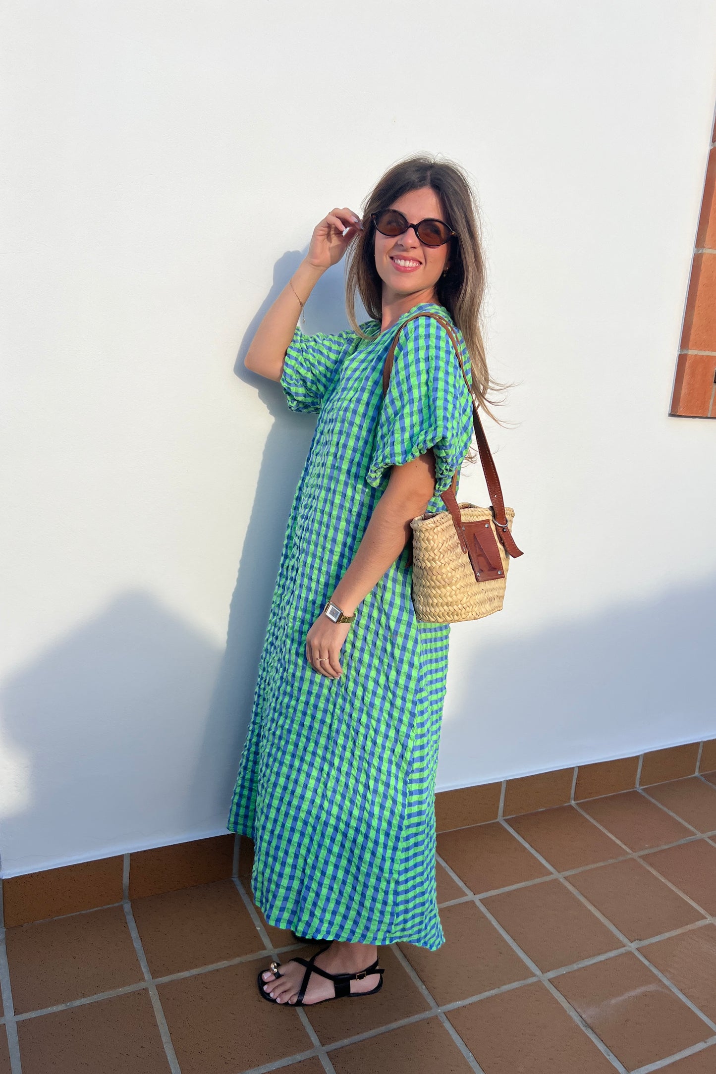 VESTIDO VICHY AZUL