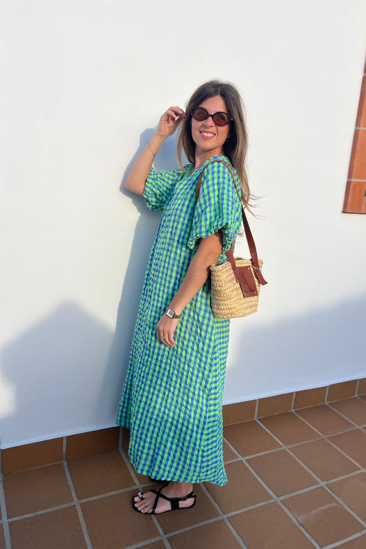 VESTIDO VICHY AZUL