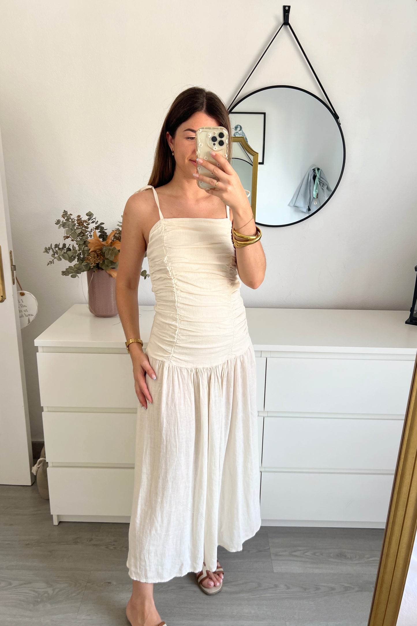 VESTIDO LINO BEIGE