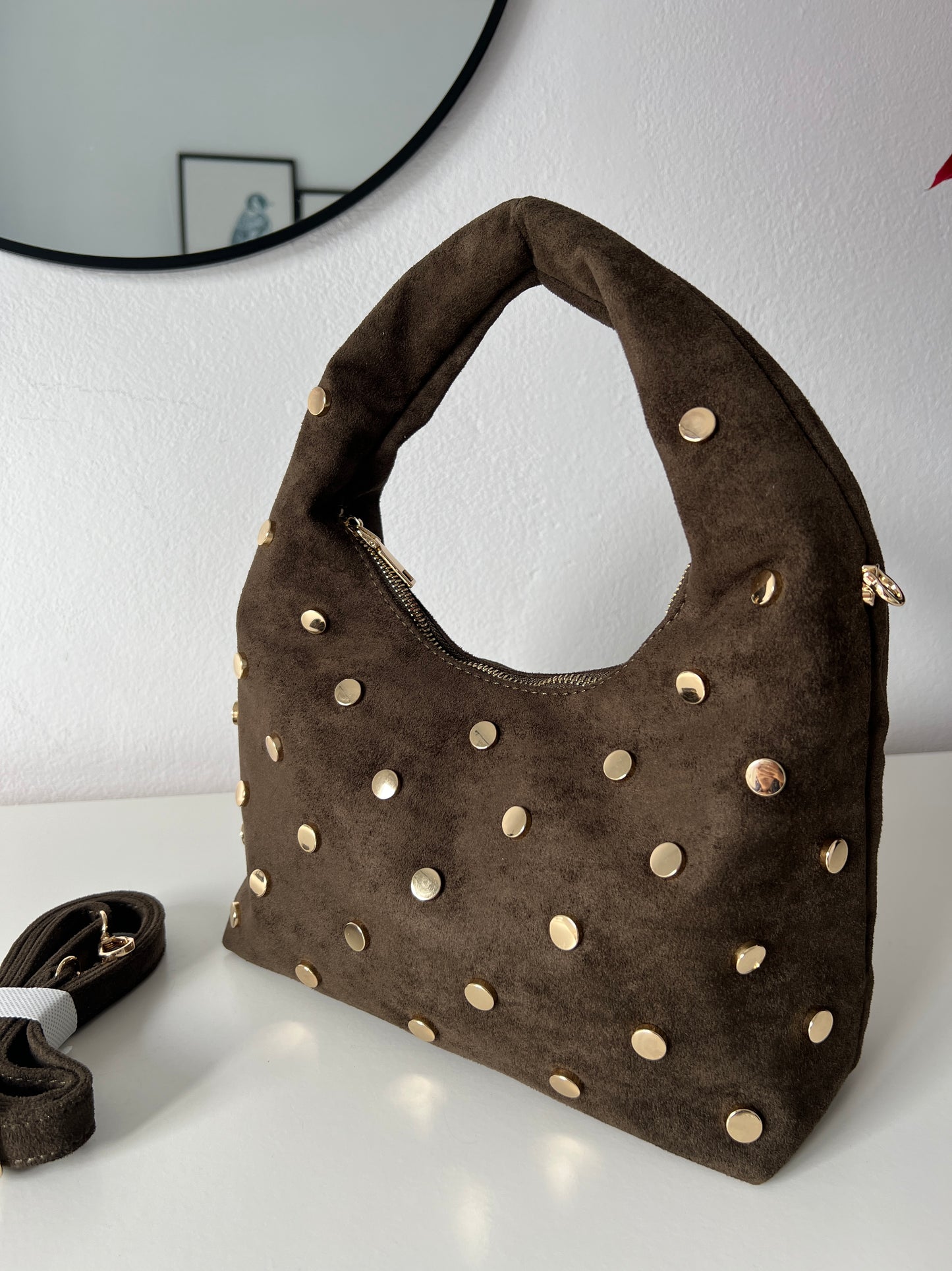 BOLSO PIEL KAKI TACHUELAS