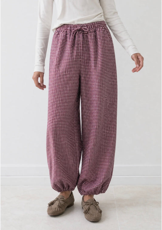 PANTALÓN VICHY BURGUNDY