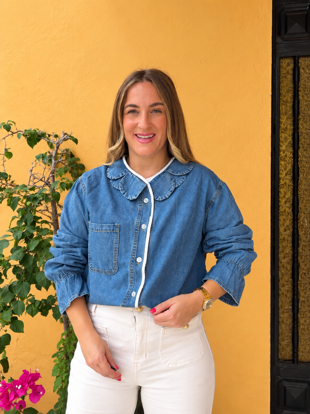 CAMISA DENIM CUELLO NIA