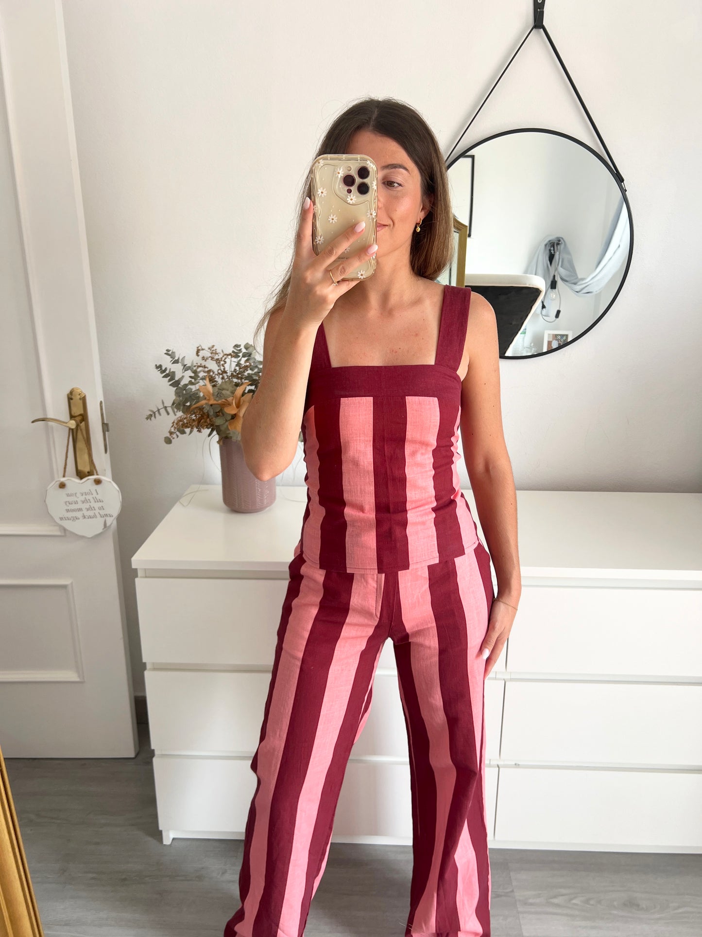 CONJUNTO RAYAS ROSA