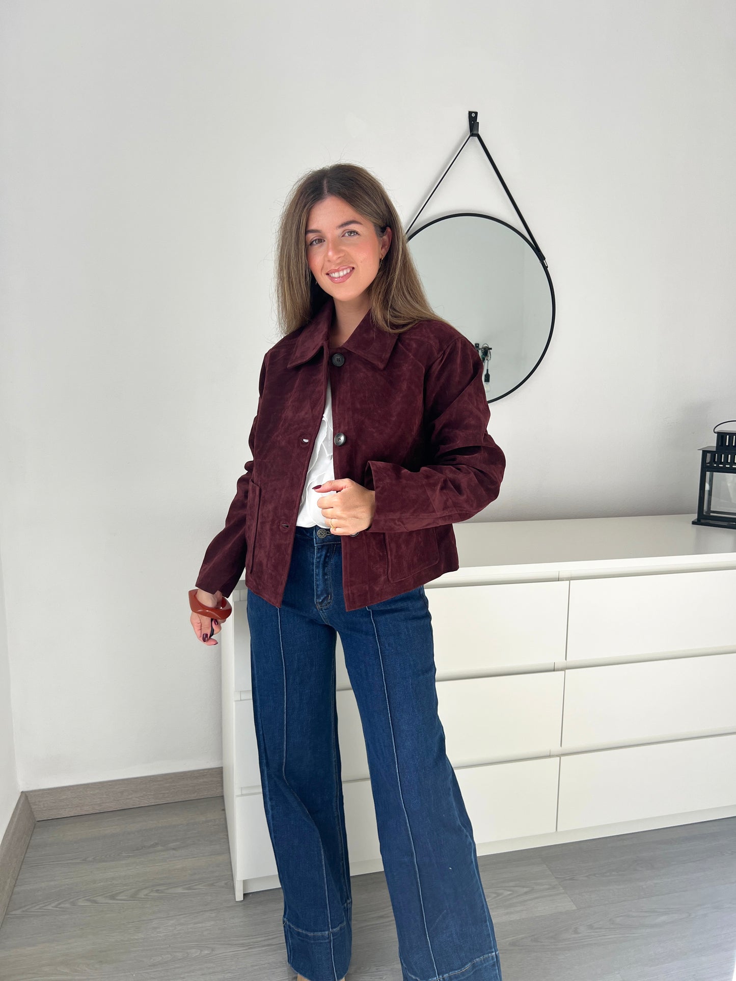 CHAQUETA ANTE VINO TINTO