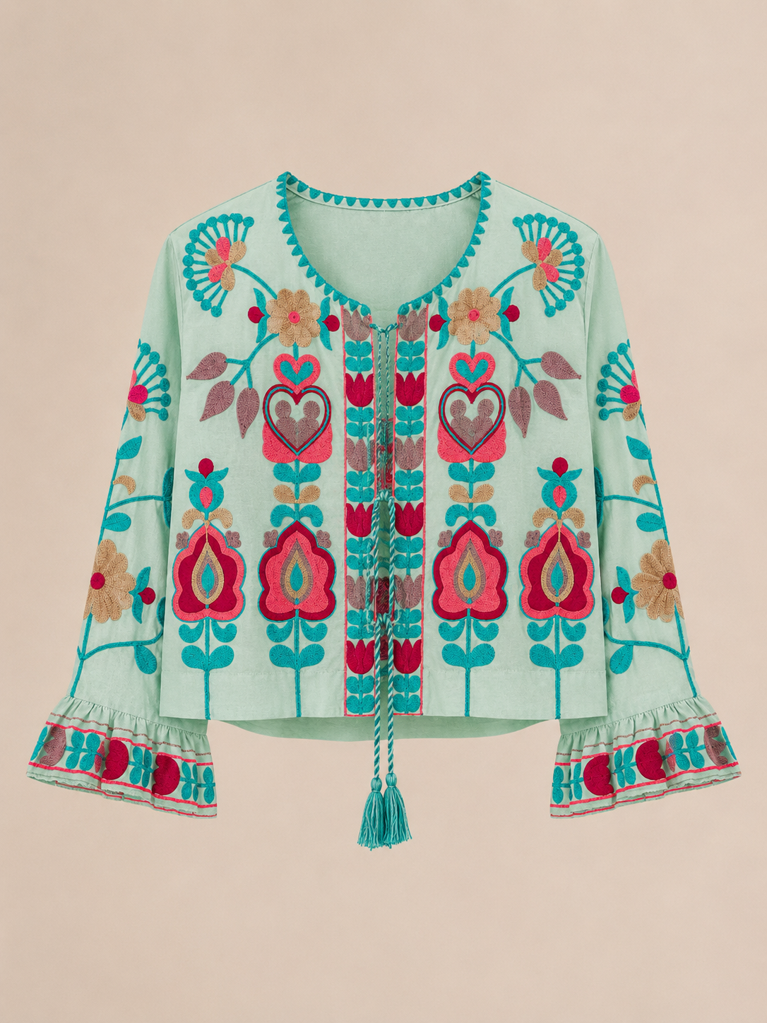CHAQUETA INDIA TURQUESA