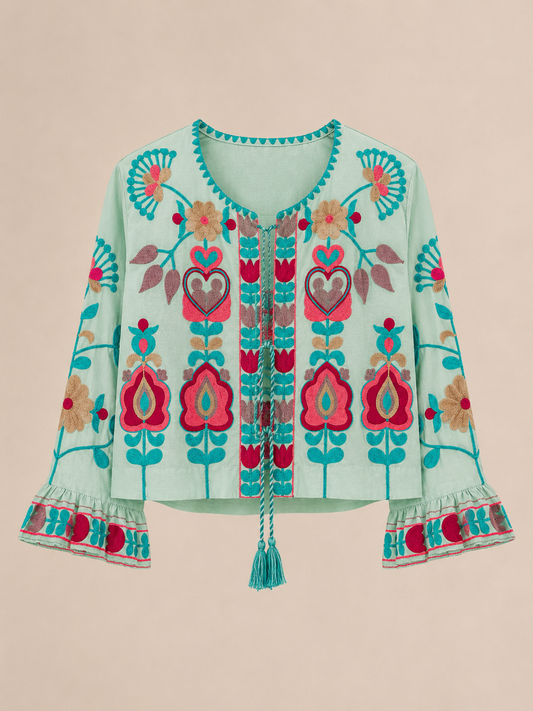 CHAQUETA INDIA TURQUESA