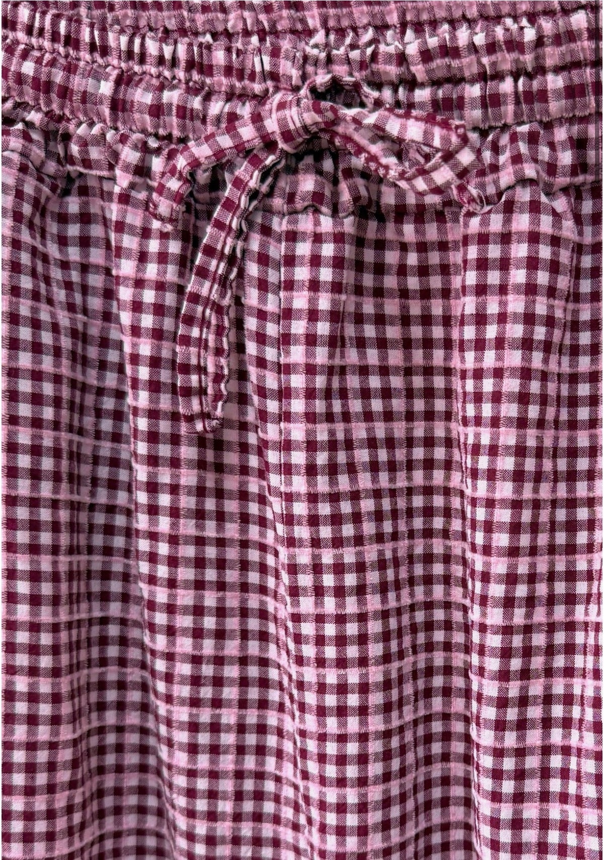 PANTALÓN VICHY BURGUNDY
