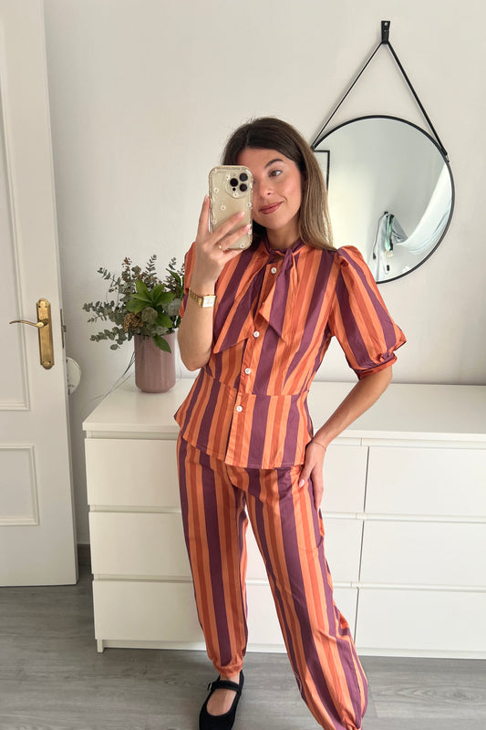 BLUSA ALEXIA ROSA Y NARANJA